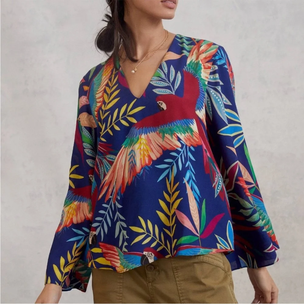 NWOT Farm Rio Anthropologie Kaia Top XS - Picture 2 of 12